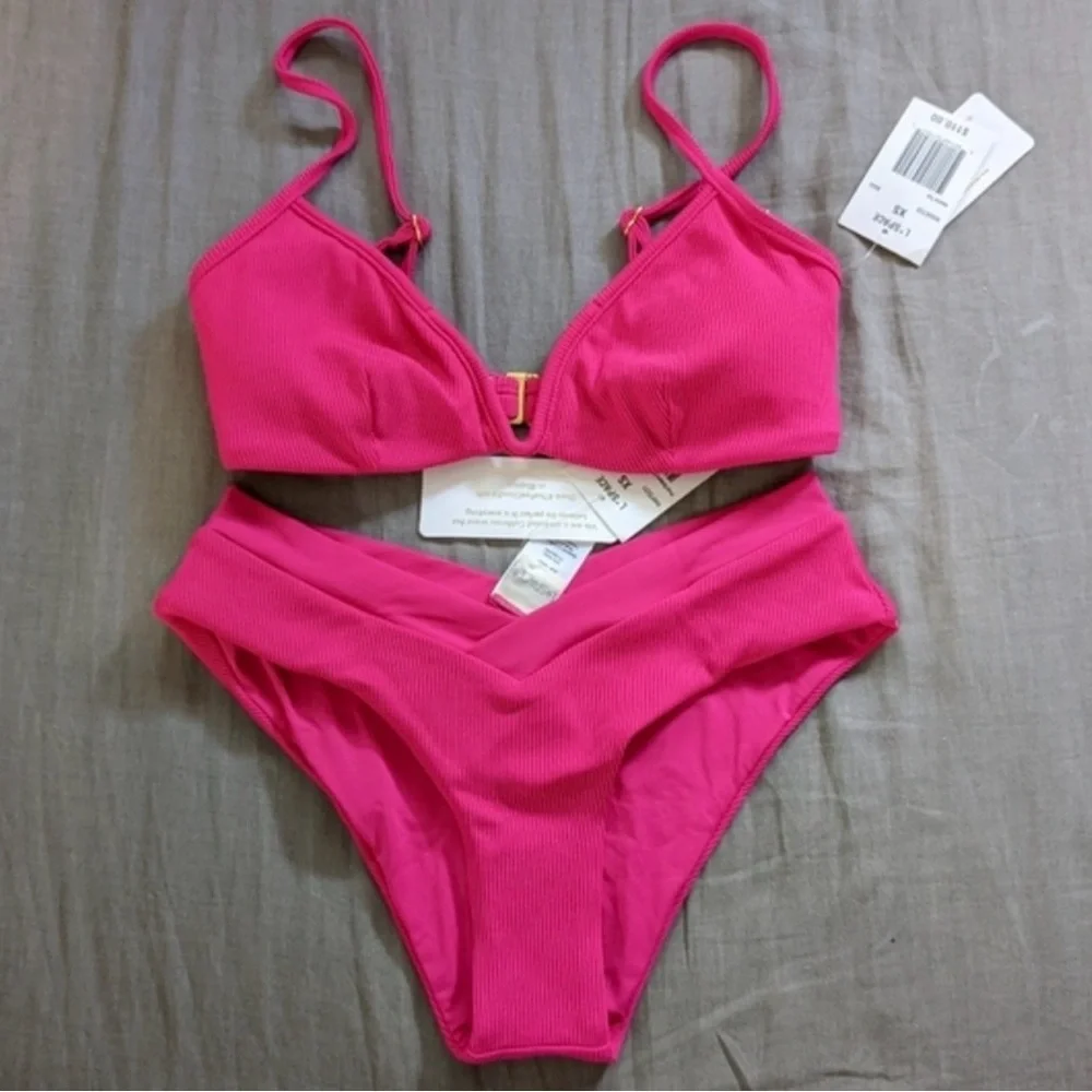 L*Space Vibrant Pink bikini set NWT